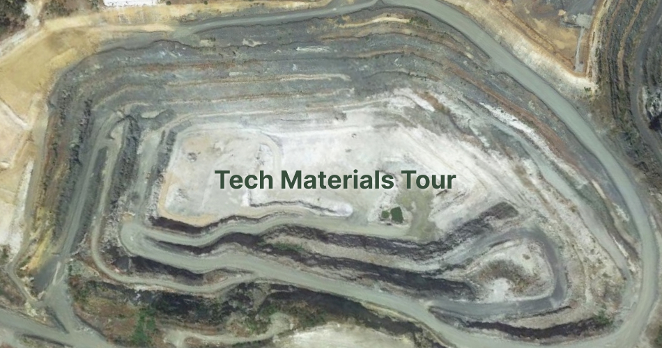 Top-down Google Earth view of a mine for the Tech Materials Tour